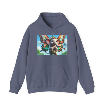Bluza z kapturem | Unisex | Bluza dresowa z kapturem | Gruba mieszanka | Baśniowa fauna | Airavata | Słonik