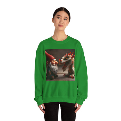 Bluza dresowa | Unisex | Okrągły dekolt | Gruba mieszanka | Fantasy folklorystyczne | Gnom i Smok