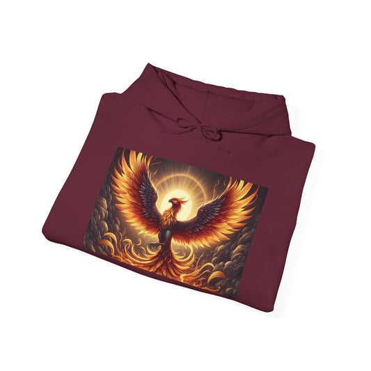 Kapüşonlu Sweatshirt | Unisex | Kapüşonlu Sweatshirt | Kalın Karışım | Mitolojik Fantezi | Anka Kuşu