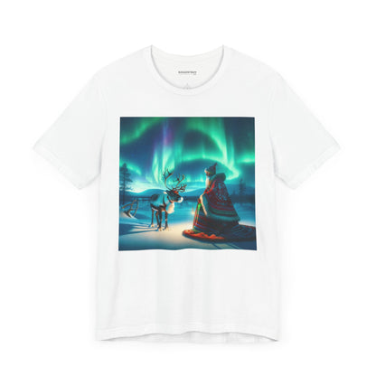 T-shirt | Unisex | Maglietta in jersey | Manica corta | Misticismo Artico | Sciamano Sami