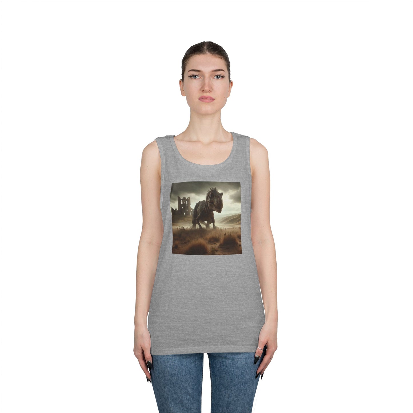 Tank Top | Unisex | Heavy Cotton | Prehistoric Fantasy | T-Rex Hunt