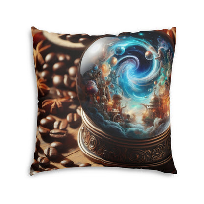 Kudde | Golvkudde | Tuftad | Fyrkantig | Kosmisk Fantasy | Snöglob | Cosmarium