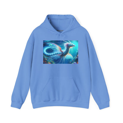 Bluza z kapturem | Unisex | Bluza dresowa z kapturem | Gruba mieszanka | Mitologia morska | Ryujin | Smok wodny
