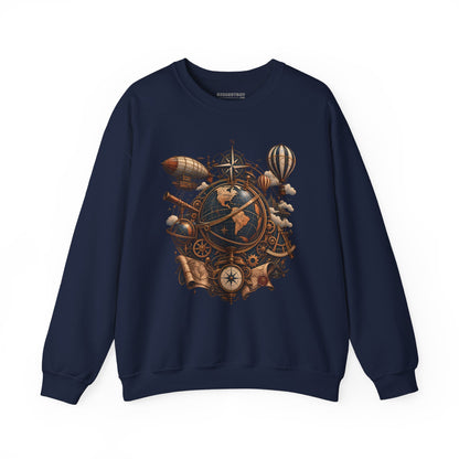 Steampunk Globe - Crewneck Sweatshirt