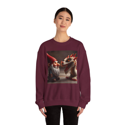 Bluza dresowa | Unisex | Okrągły dekolt | Gruba mieszanka | Fantasy folklorystyczne | Gnom i Smok