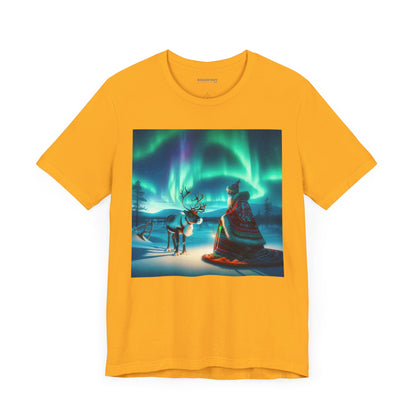 T-shirt | Unisex | Maglietta in jersey | Manica corta | Misticismo Artico | Sciamano Sami