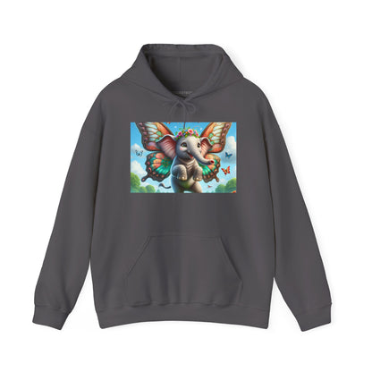Bluza z kapturem | Unisex | Bluza dresowa z kapturem | Gruba mieszanka | Baśniowa fauna | Airavata | Słonik