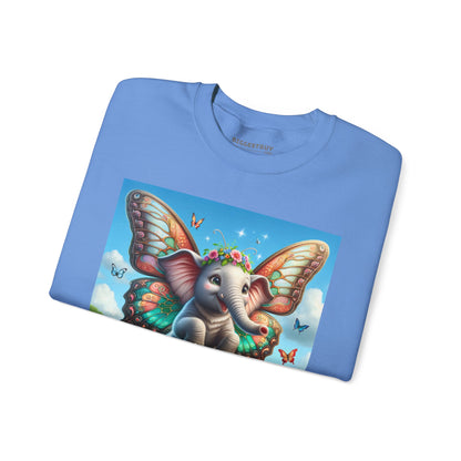 Bluza dresowa | Unisex | Okrągły dekolt | Gruba mieszanka | Baśniowa fauna | Airavata | Słonik