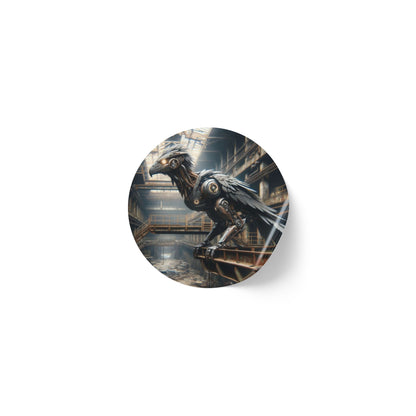 Stickerlabelrol | Rond | Steampunk | Klokwerk Mechanica | Raaf