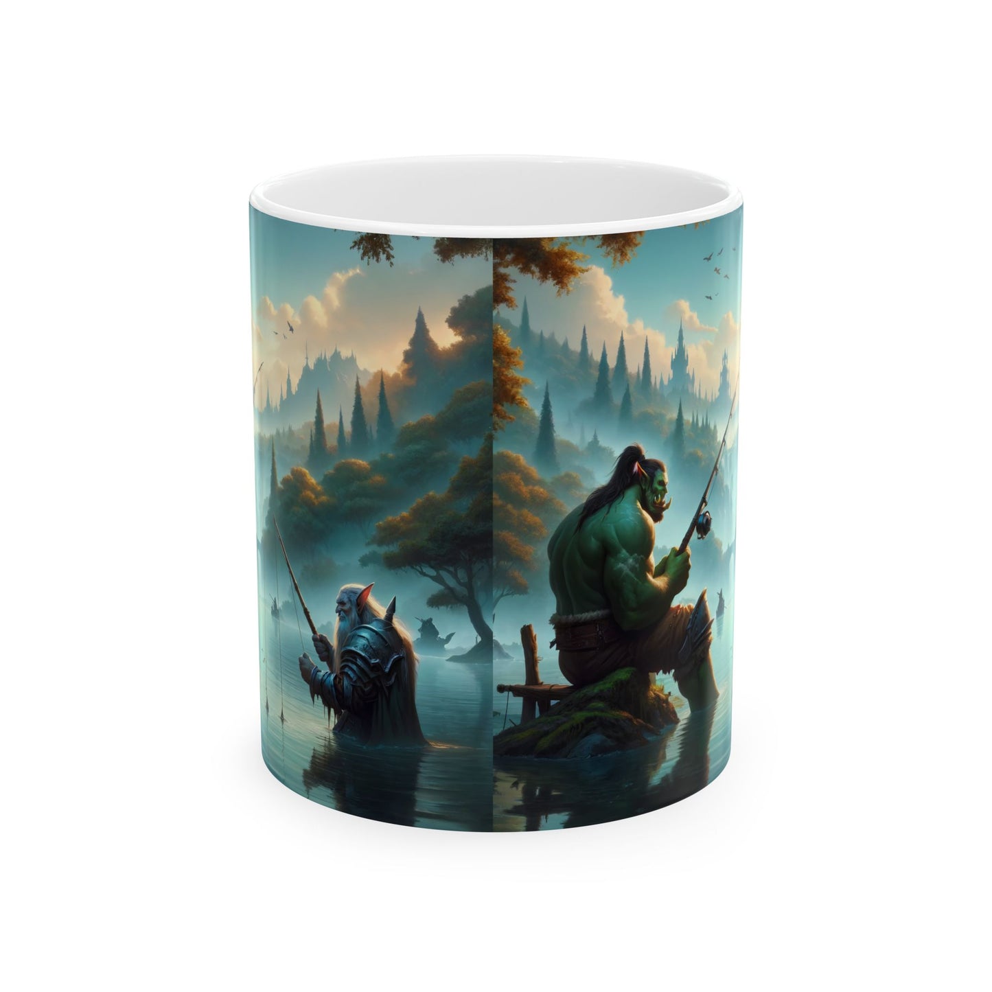 Taza | Cerámica | Blanca | Fantasía Racial | Tregua al Atardecer