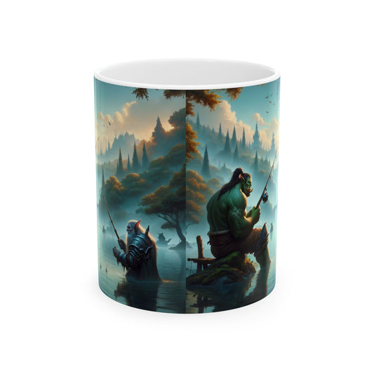 Taza | Cerámica | Blanca | Fantasía Racial | Tregua al Atardecer