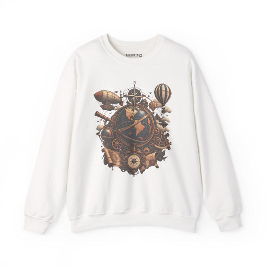 Steampunk Globe - Crewneck Sweatshirt