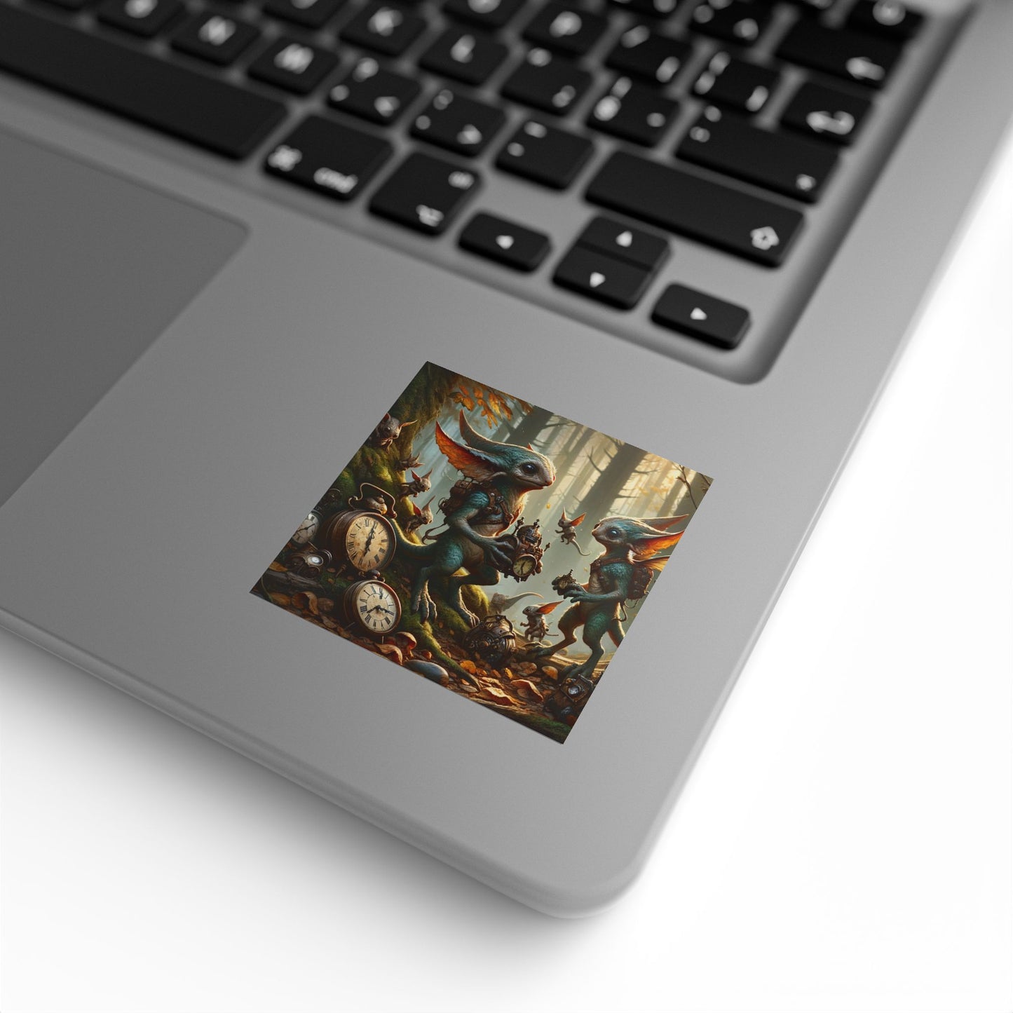 Stickerlabelrol | Vierkant | Steampunk Feeën | Boswachters