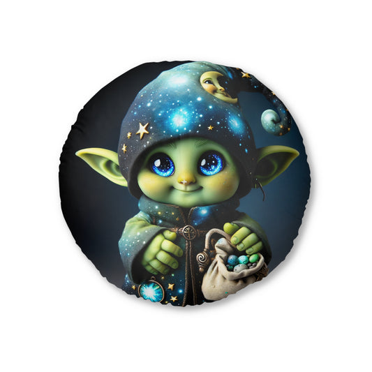 Cuscino | Cuscino da pavimento | Trapuntato | Rotondo | Fantasy | Folletto Celestiale