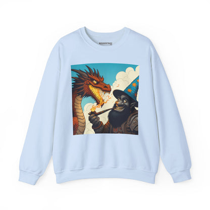 Bluza dresowa | Unisex | Okrągły dekolt | Gruba mieszanka | Heroiczne fantasy | Smok i czarodziej