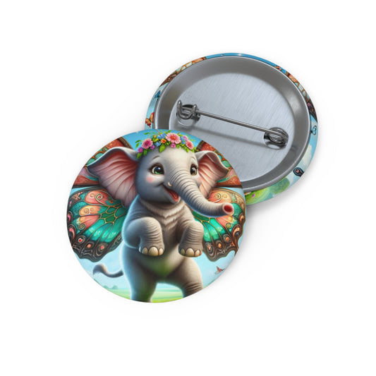 Botón | Botón de pin | Con alfiler en la parte posterior | Fantasía Mágica | Fábula Alada | Elefante