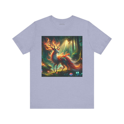 T-shirt | Unisex | Maglietta in jersey | Manica corta | Mitologia Fantastica | Cervo di Fuoco