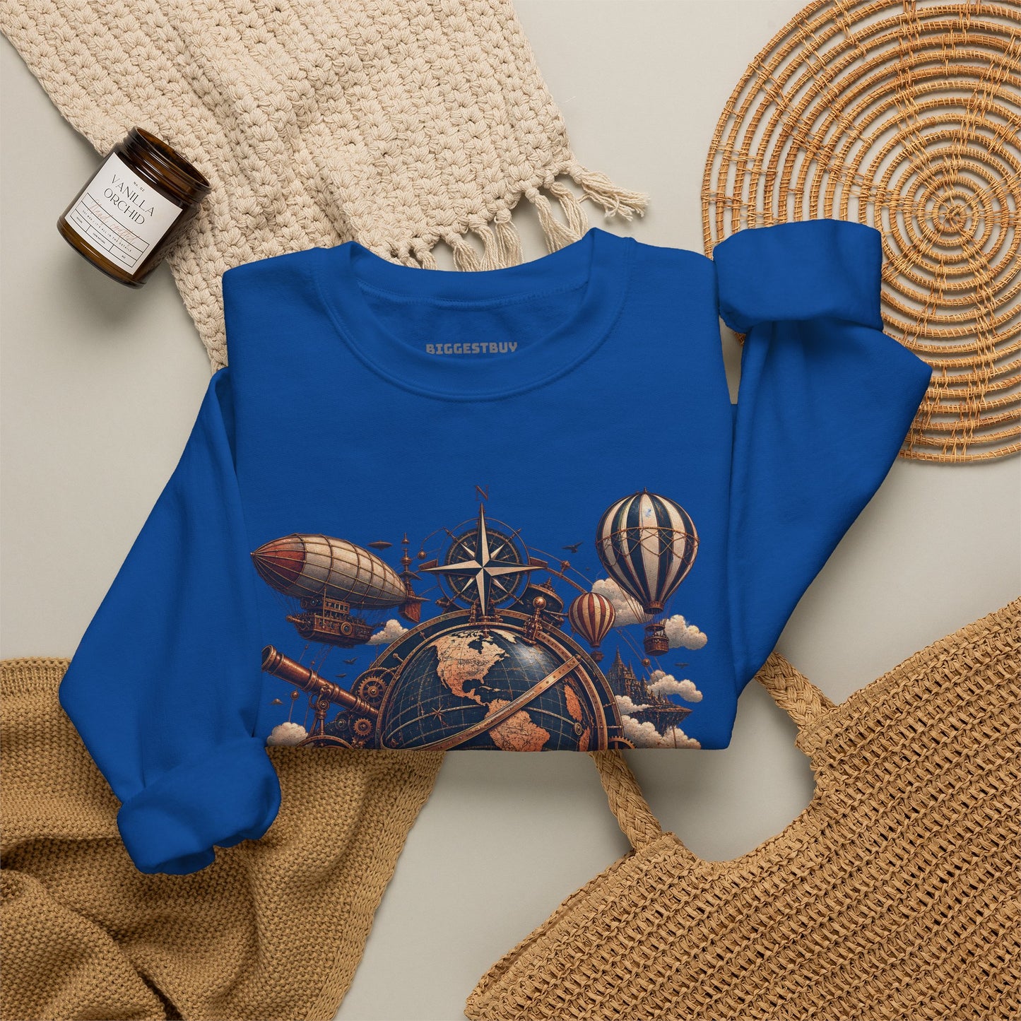 Steampunk Globe - Crewneck Sweatshirt