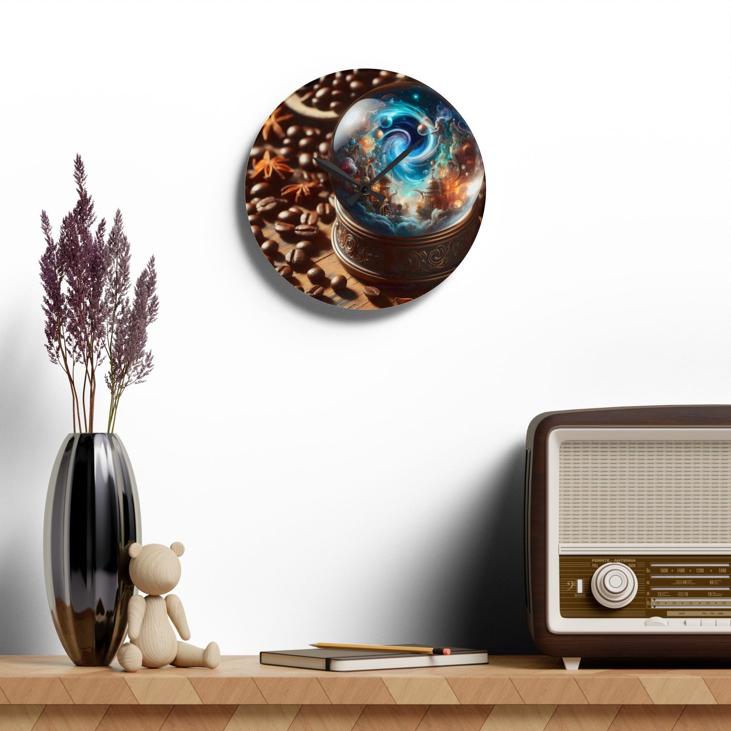 Horloge murale | Acrylique | Ronde ou carrée | Cosmologie Nordique | Cosmarium | Globe