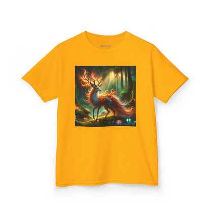 T-Shirt | Koszulka dziecięca | Ciężka bawełna | Mistyczna fantazja | Ognisty jeleń