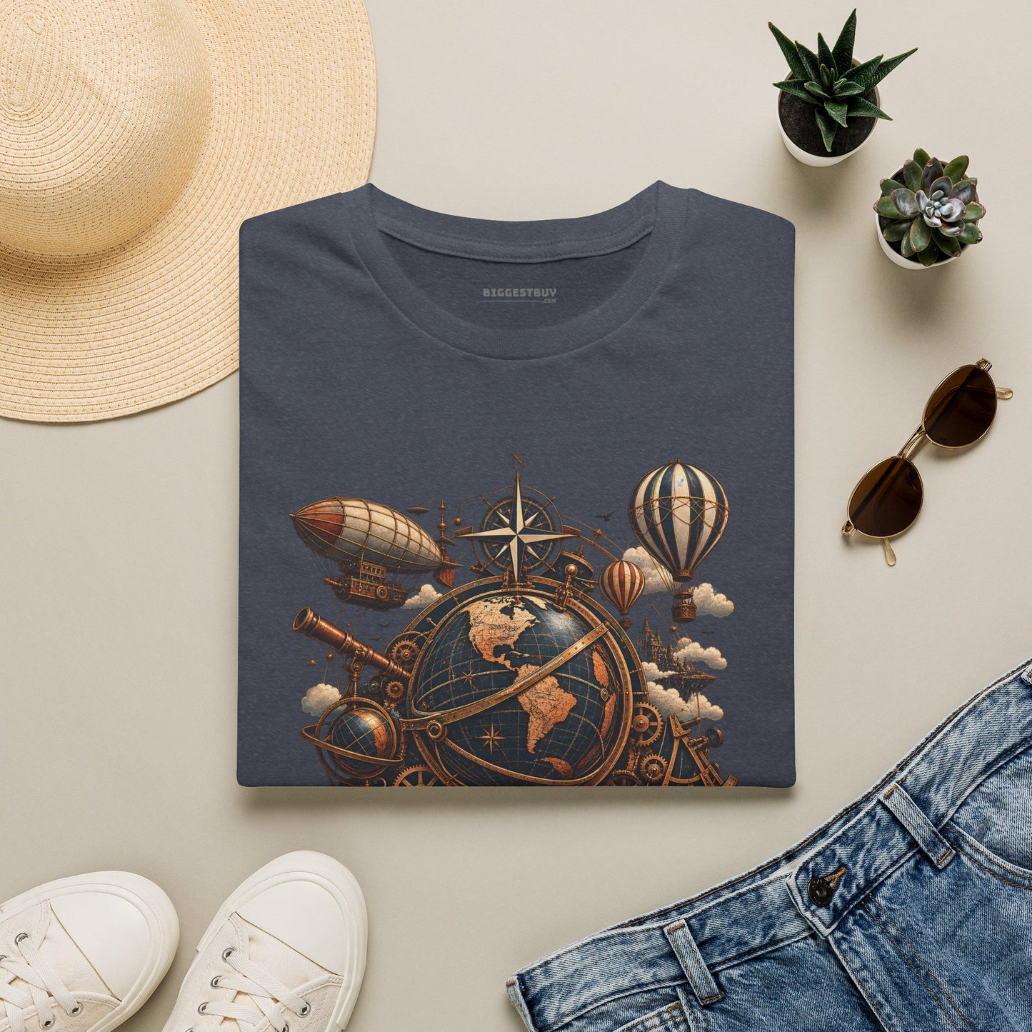 Steampunk Globe - Softstyle T-Shirt