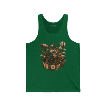 Steampunk Globe - Jersey Tank Top