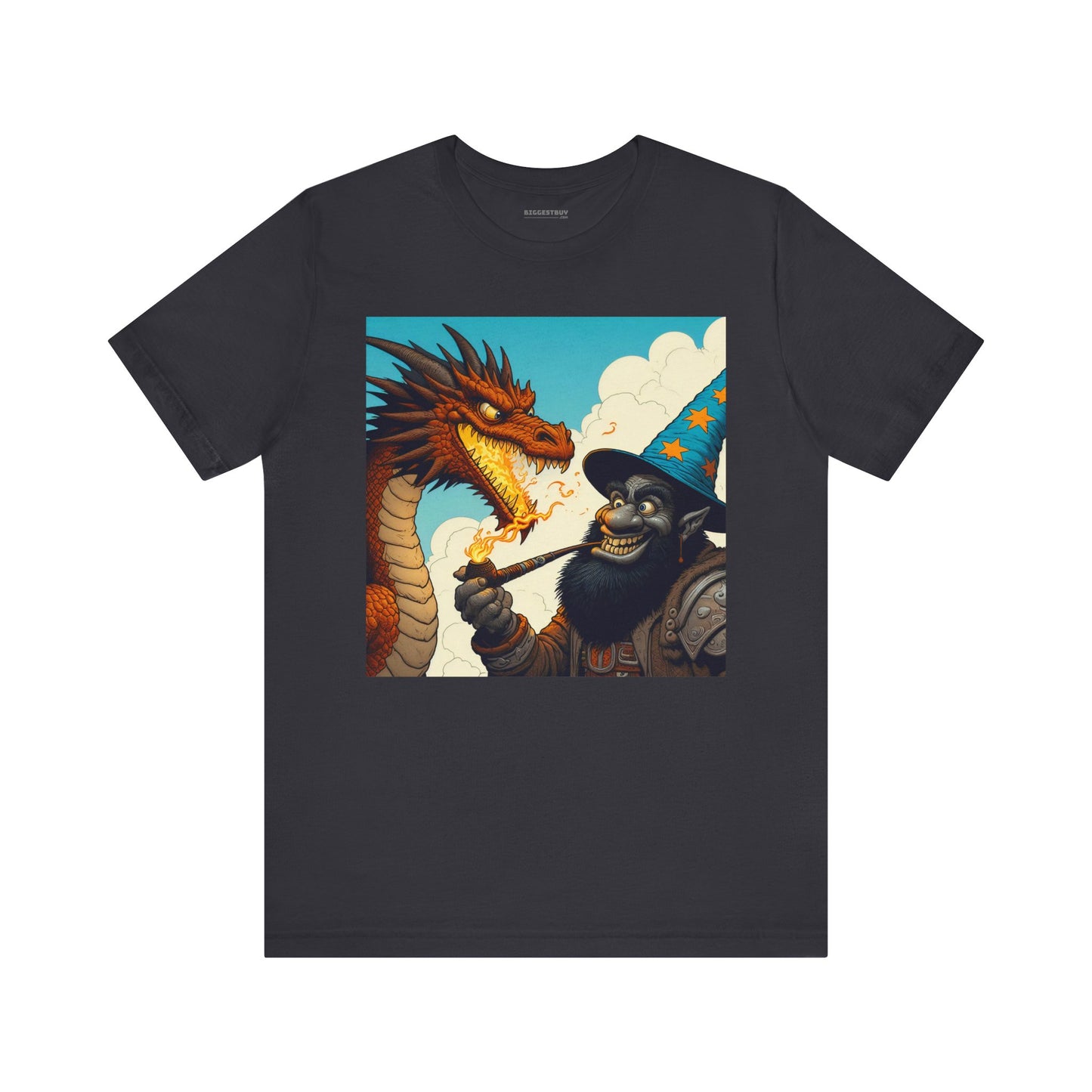 Camiseta | Unisex | Camiseta de punto | Manga corta | Fantasía Épica | Duelo Mágico | Dragón