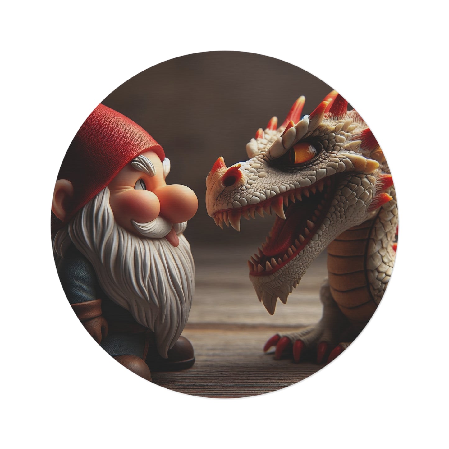 Alfombra | Redonda | Fantasía Mitológica | Gnomo y Dragón