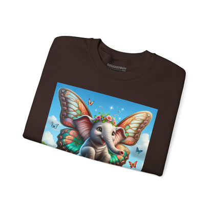 Bluza dresowa | Unisex | Okrągły dekolt | Gruba mieszanka | Baśniowa fauna | Airavata | Słonik