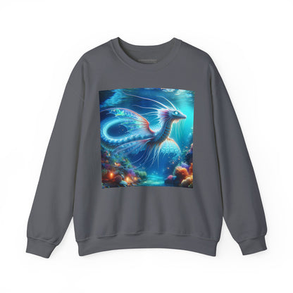 Bluza dresowa | Unisex | Okrągły dekolt | Gruba mieszanka | Mitologia morska | Ryujin | Smok wodny
