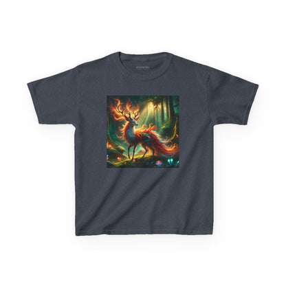 T-Shirt | Koszulka dziecięca | Ciężka bawełna | Mistyczna fantazja | Ognisty jeleń
