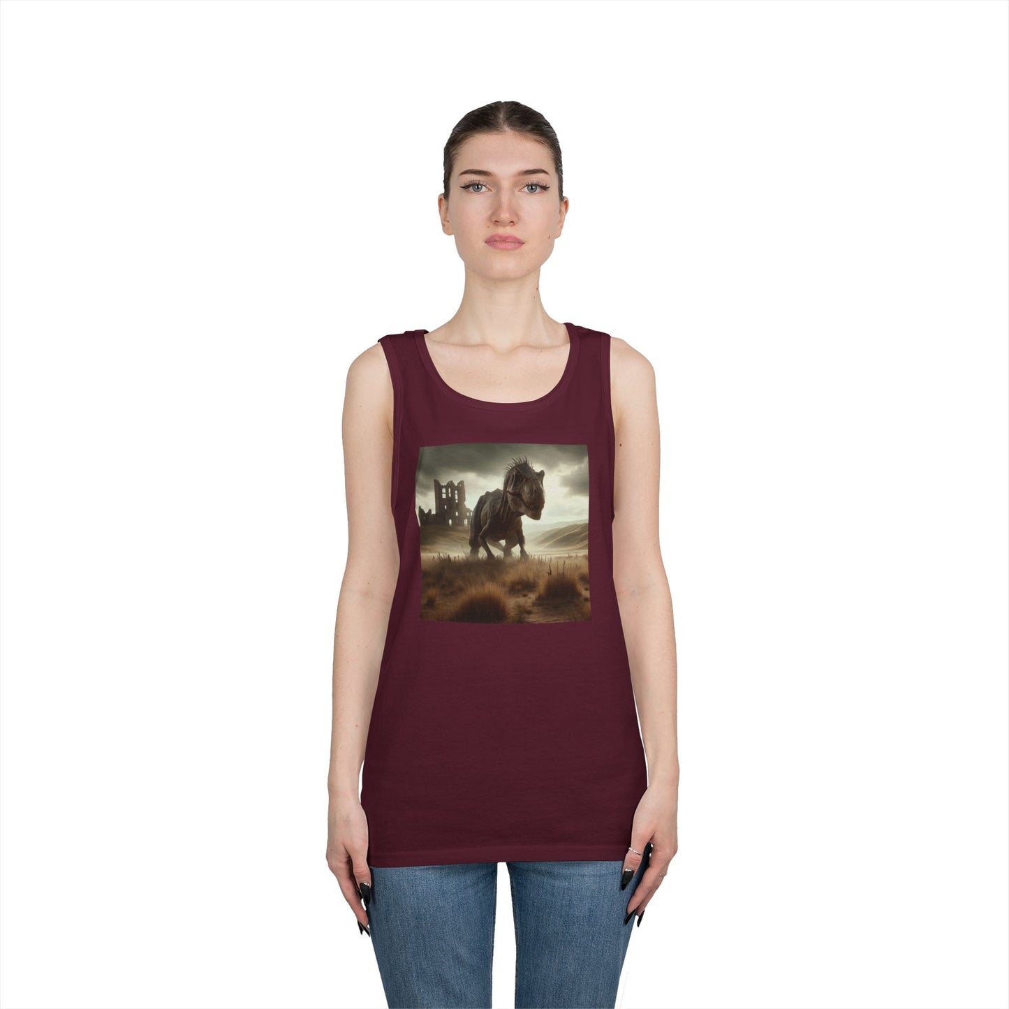 Tank Top | Unisex | Heavy Cotton | Prehistoric Fantasy | T-Rex Hunt