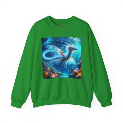 Bluza dresowa | Unisex | Okrągły dekolt | Gruba mieszanka | Mitologia morska | Ryujin | Smok wodny
