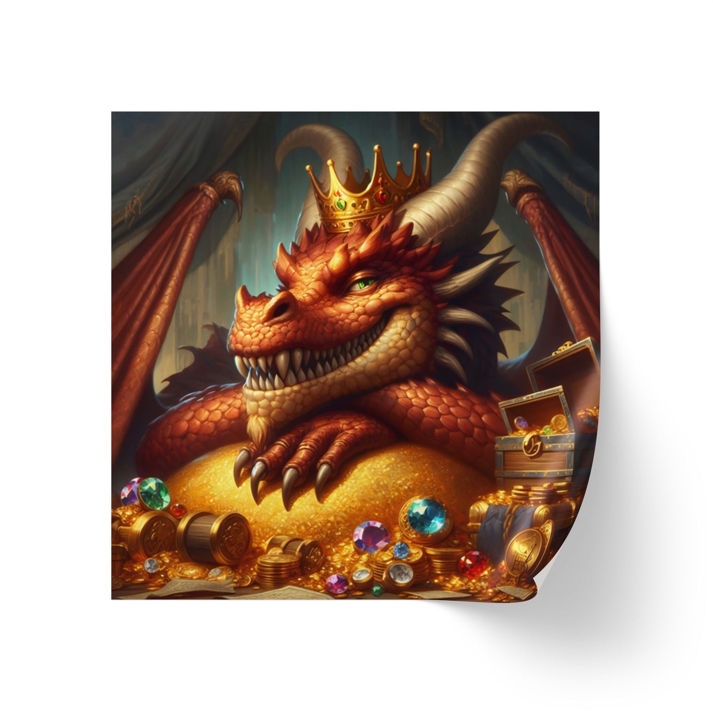 Rotolo di etichette adesive | Quadrato | Mitologia Norrena | Fafnir | Drago