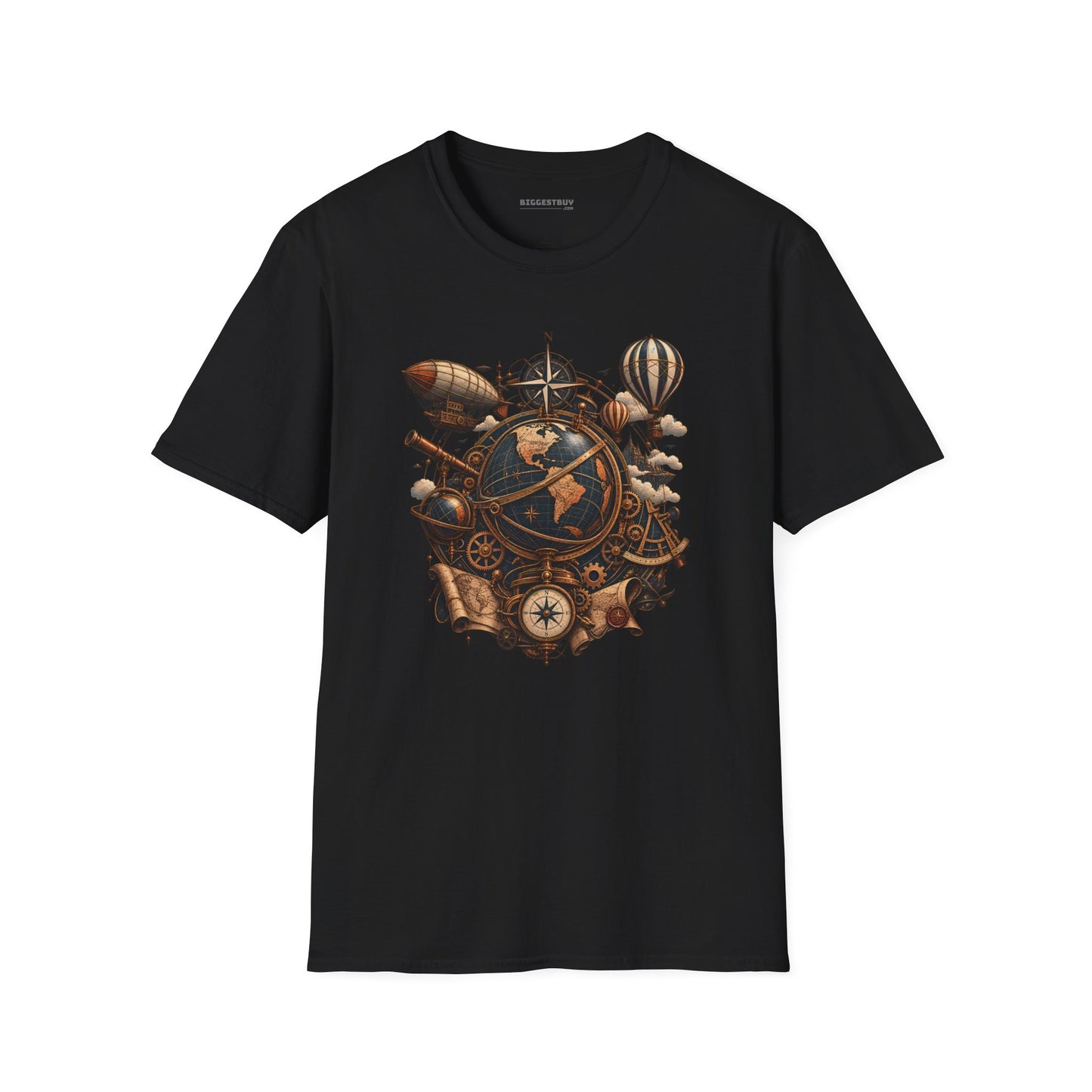Steampunk Globe - Softstyle T-Shirt