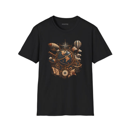 Steampunk Globe - Softstyle T-Shirt