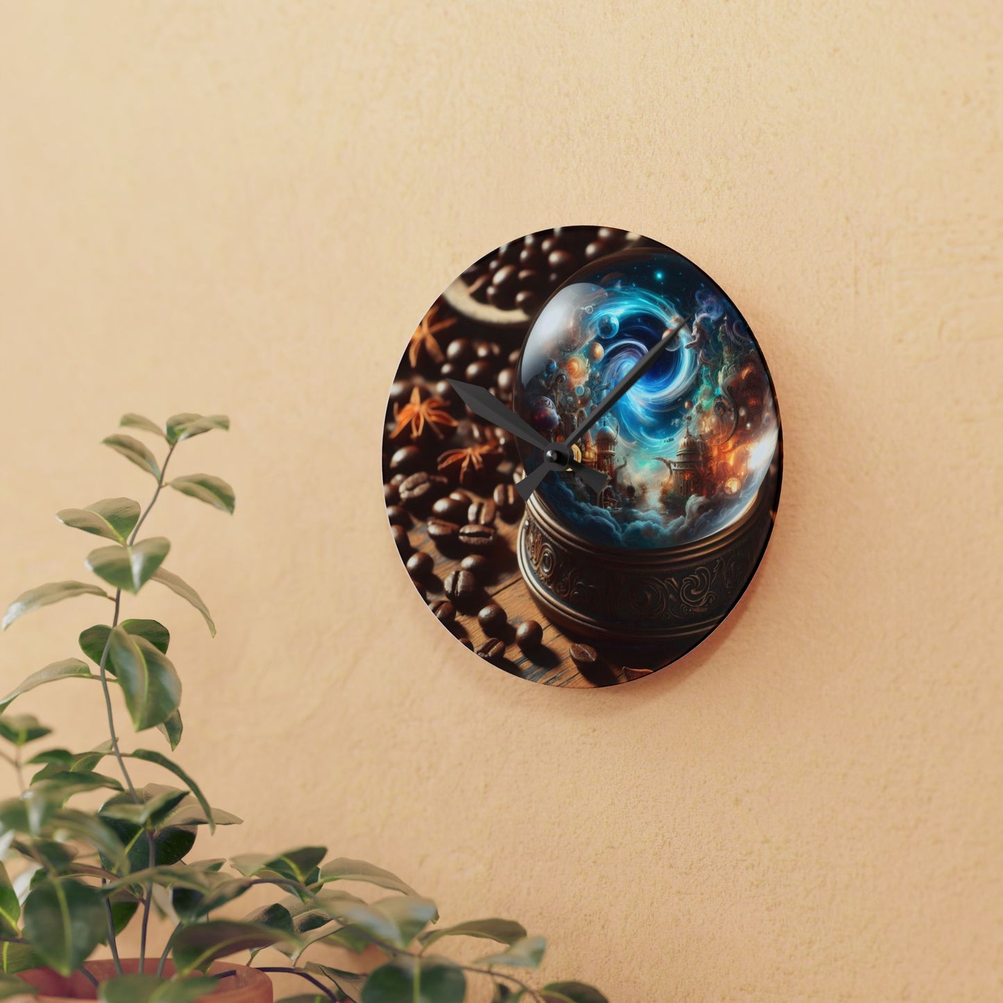Horloge murale | Acrylique | Ronde ou carrée | Cosmologie Nordique | Cosmarium | Globe