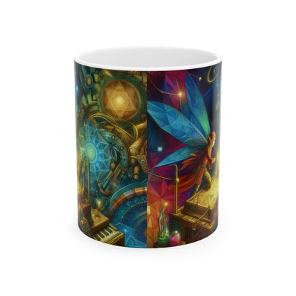 Mugg | Keramik | Vit | Esoterisk fantasy | Sylf | Pussel
