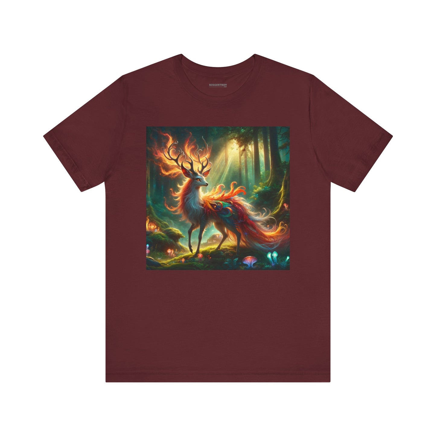 T-shirt | Unisex | Maglietta in jersey | Manica corta | Mitologia Fantastica | Cervo di Fuoco