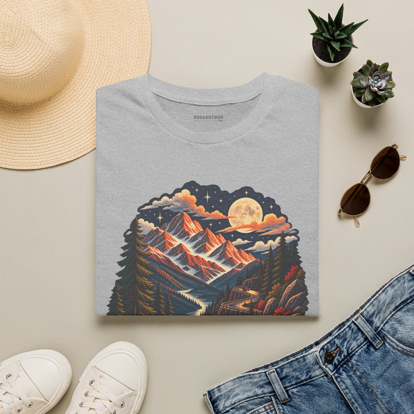Moonlit Mountain - Softstyle T-Shirt