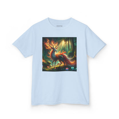 T-Shirt | Koszulka dziecięca | Ciężka bawełna | Mistyczna fantazja | Ognisty jeleń