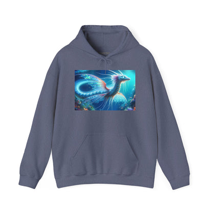 Bluza z kapturem | Unisex | Bluza dresowa z kapturem | Gruba mieszanka | Mitologia morska | Ryujin | Smok wodny