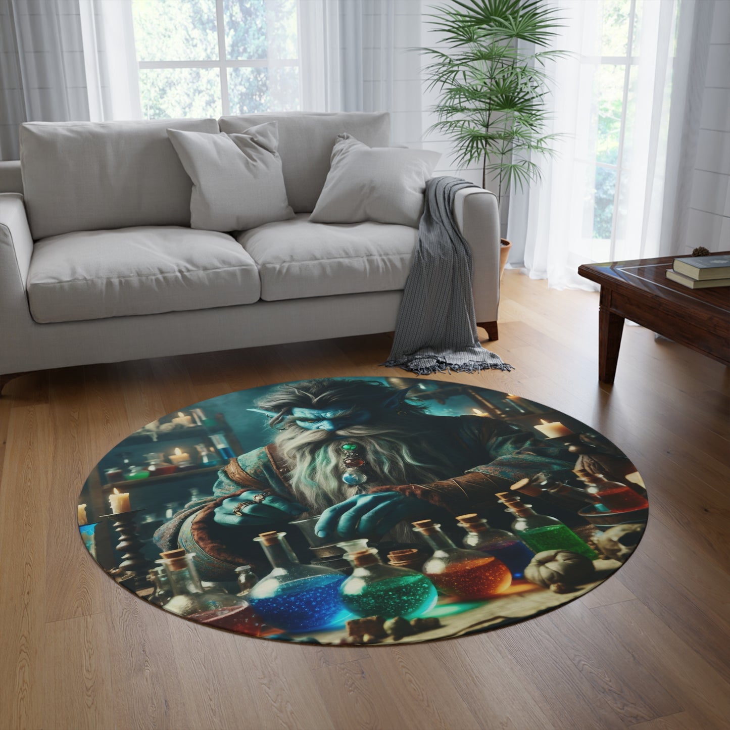 Alfombra | Redonda | Fantasía Alquímica | Djinn Azul