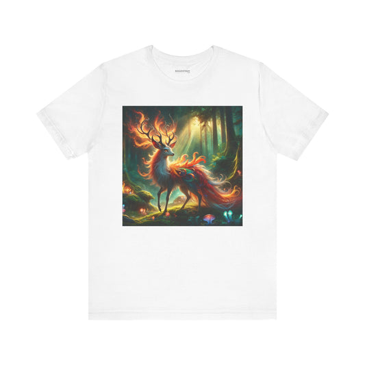 Camiseta | Unisex | Camiseta de punto | Manga corta | Fantasía Elemental | Ciervo de Fuego
