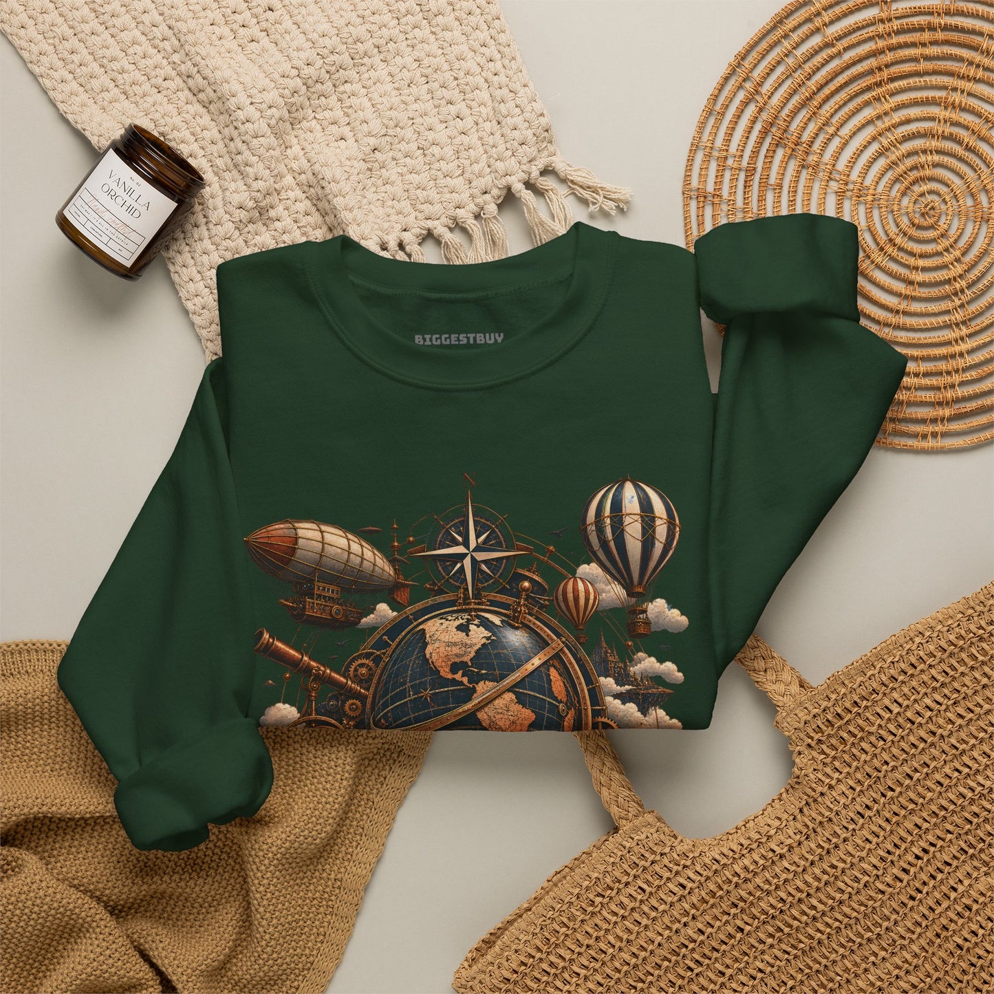 Steampunk Globe - Crewneck Sweatshirt