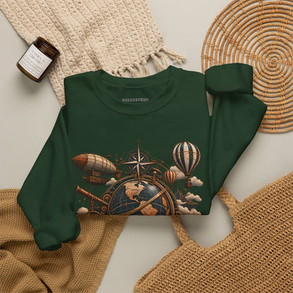 Steampunk Globe - Crewneck Sweatshirt