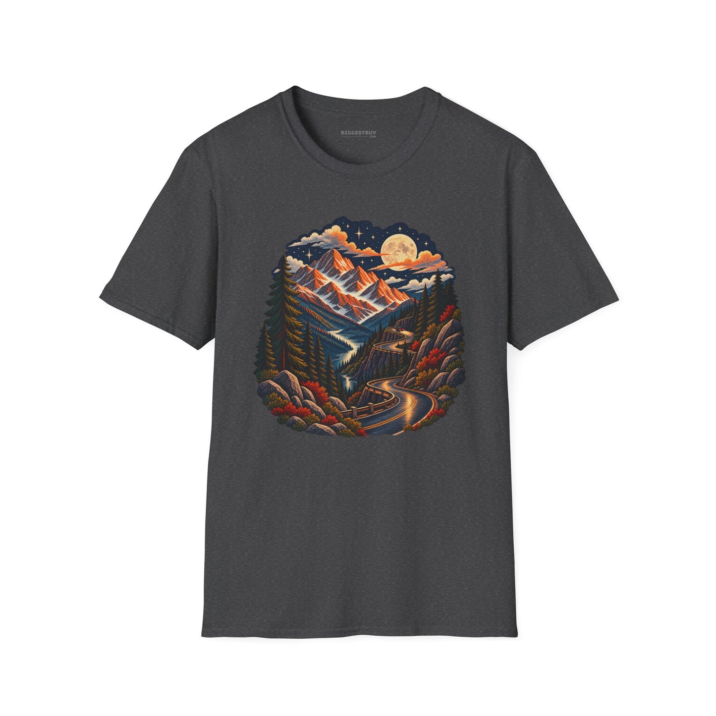 Moonlit Mountain - Softstyle T-Shirt