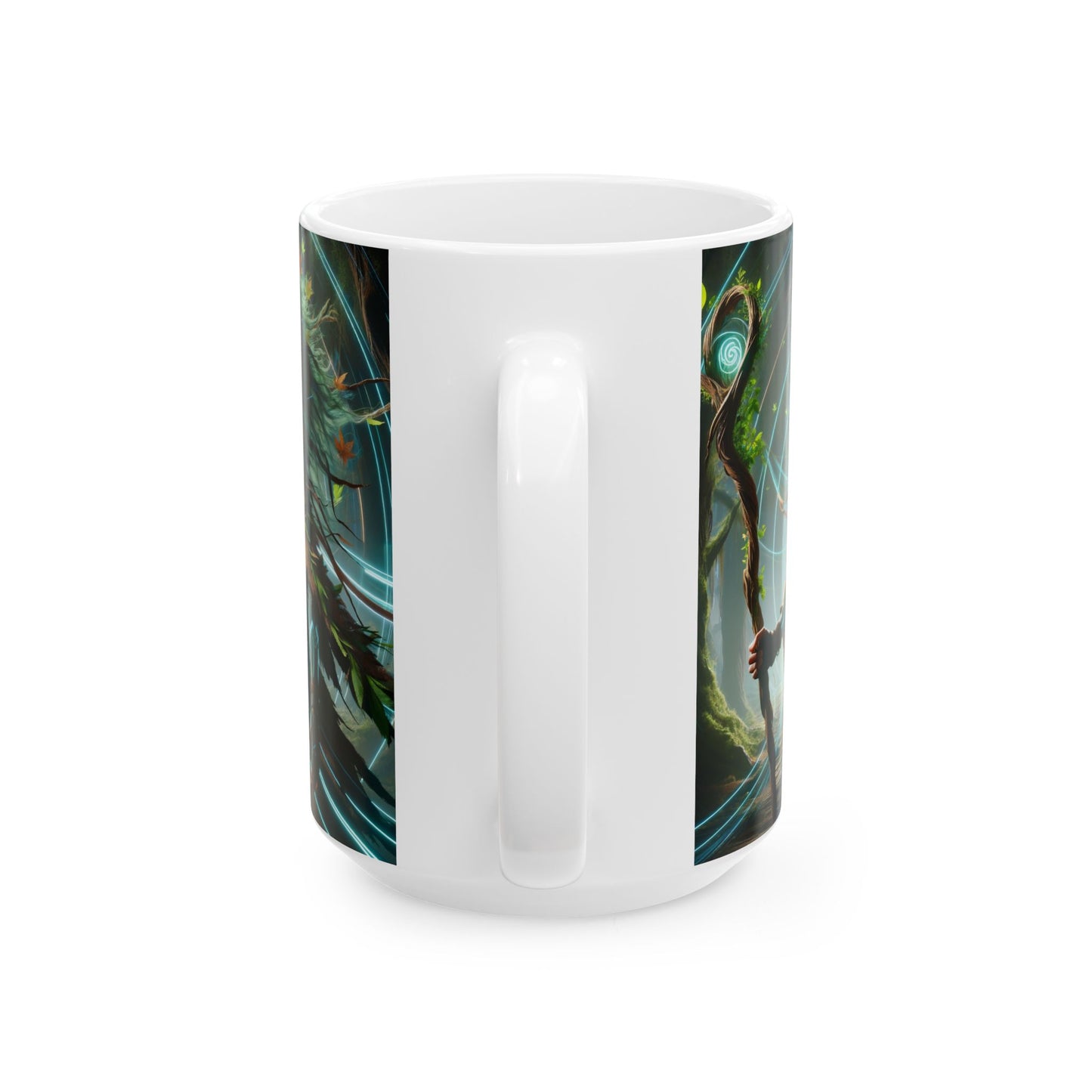 Mug | Keramik | Putih | Fiksi Techno-Shamanic | Pelindung Hutan