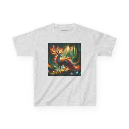 T-Shirt | Koszulka dziecięca | Ciężka bawełna | Mistyczna fantazja | Ognisty jeleń