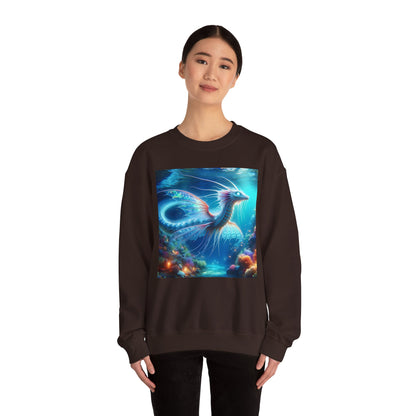 Bluza dresowa | Unisex | Okrągły dekolt | Gruba mieszanka | Mitologia morska | Ryujin | Smok wodny